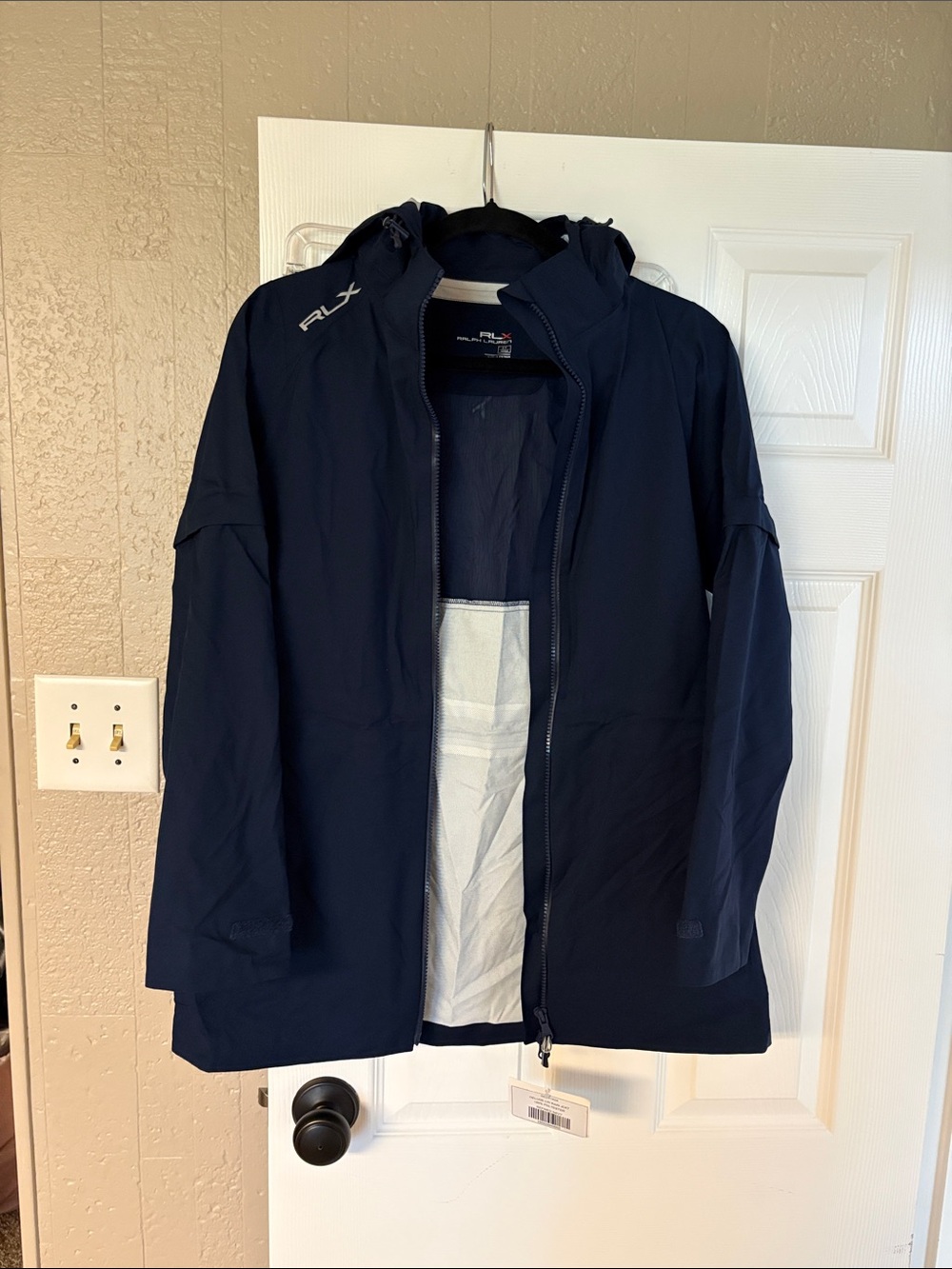 RLX Ralph Lauren Dark Navy Hooded Raincoat